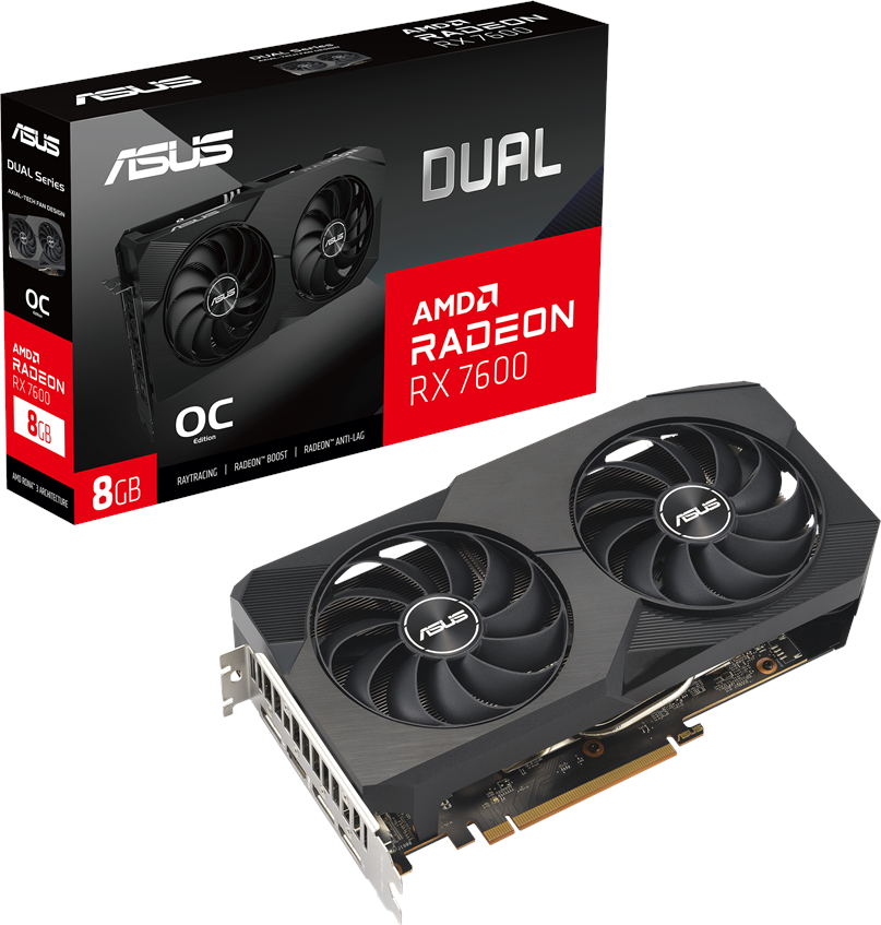 ASUS Dual Radeon RX 7600 OC HDMI 3 x DP 8GB