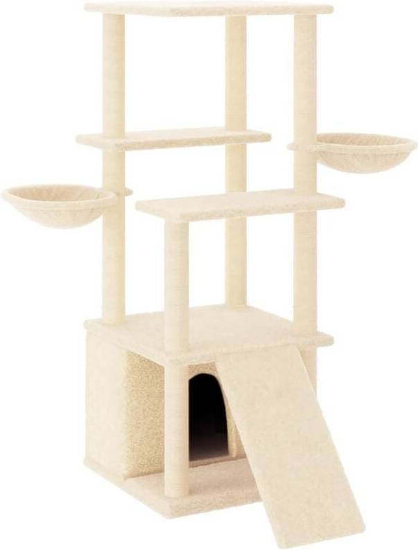 vidaXL Cat Tree with Scratching Posts Cream Cream