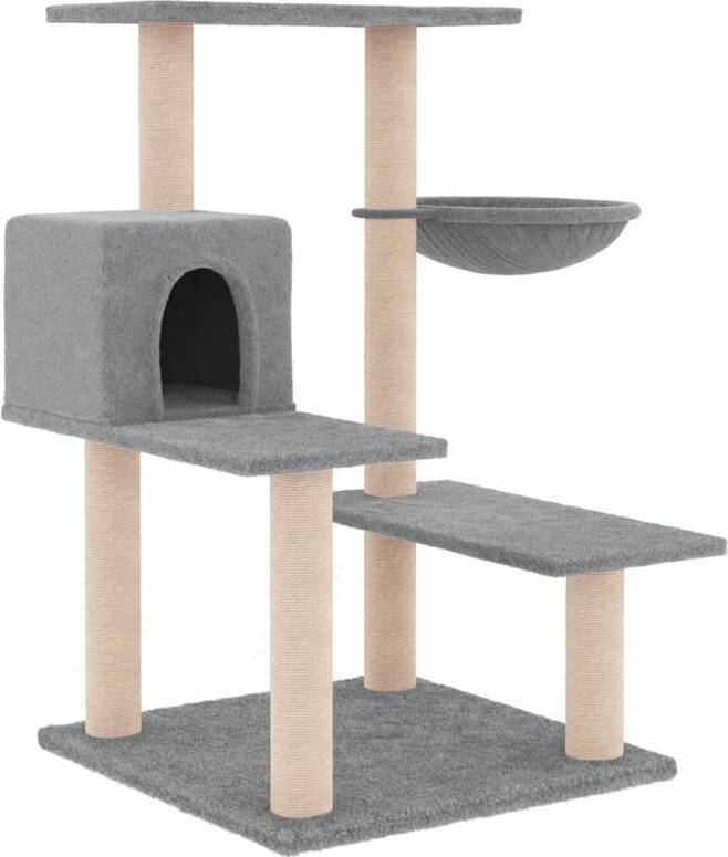 vidaXL Cat Tree with Scratching Posts Light Grey