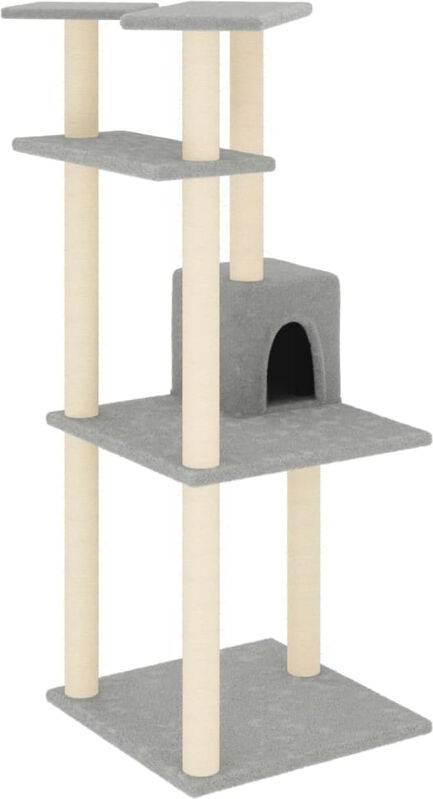 vidaXL Cat Tree with Scratching Posts Light Grey