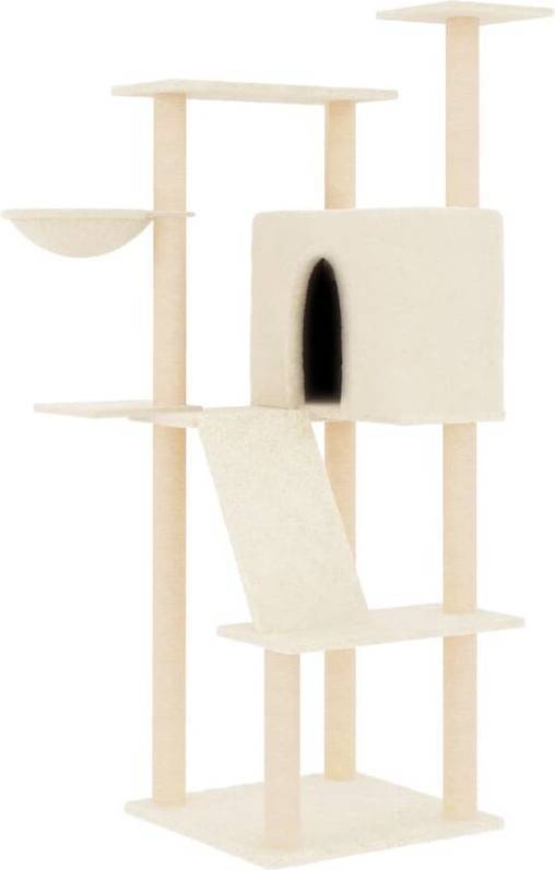 vidaXL Cat Tree with Scratching Posts Cream Cream