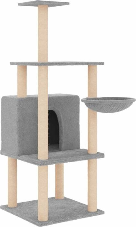 vidaXL Cat Tree with Scratching Posts Light Grey