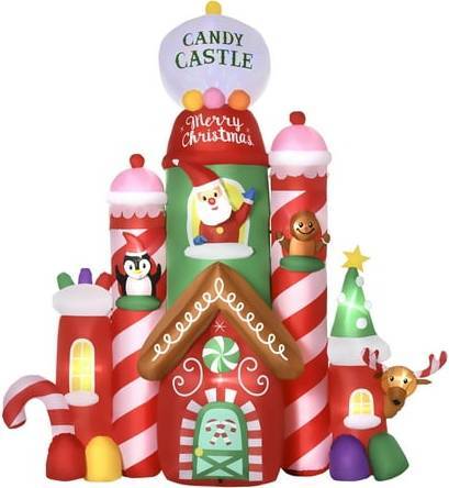 Christmas inflatables OutSunny 10ft Inflatable Candy Ground Lighting