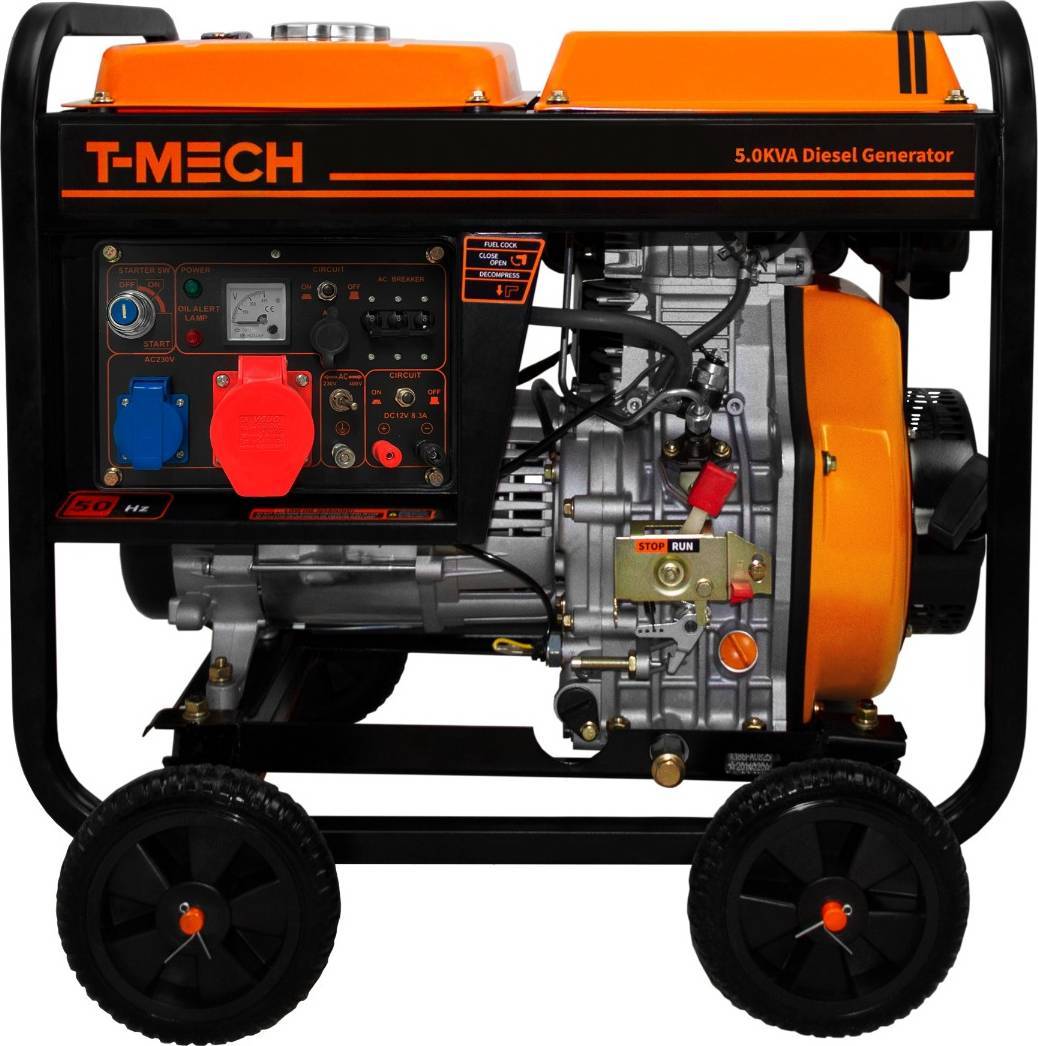 T-Mech Portable Diesel Generator Open Frame ATS Powder