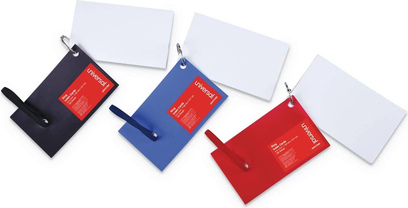 Universal Ruled Ring Index Card 3x5" 100-pack