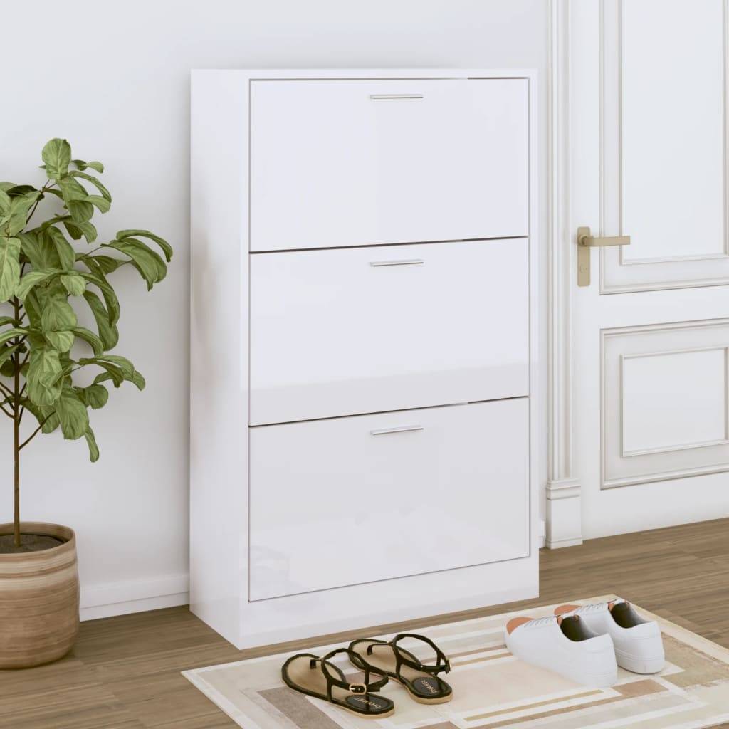 vidaXL High gloss Shoe Rack