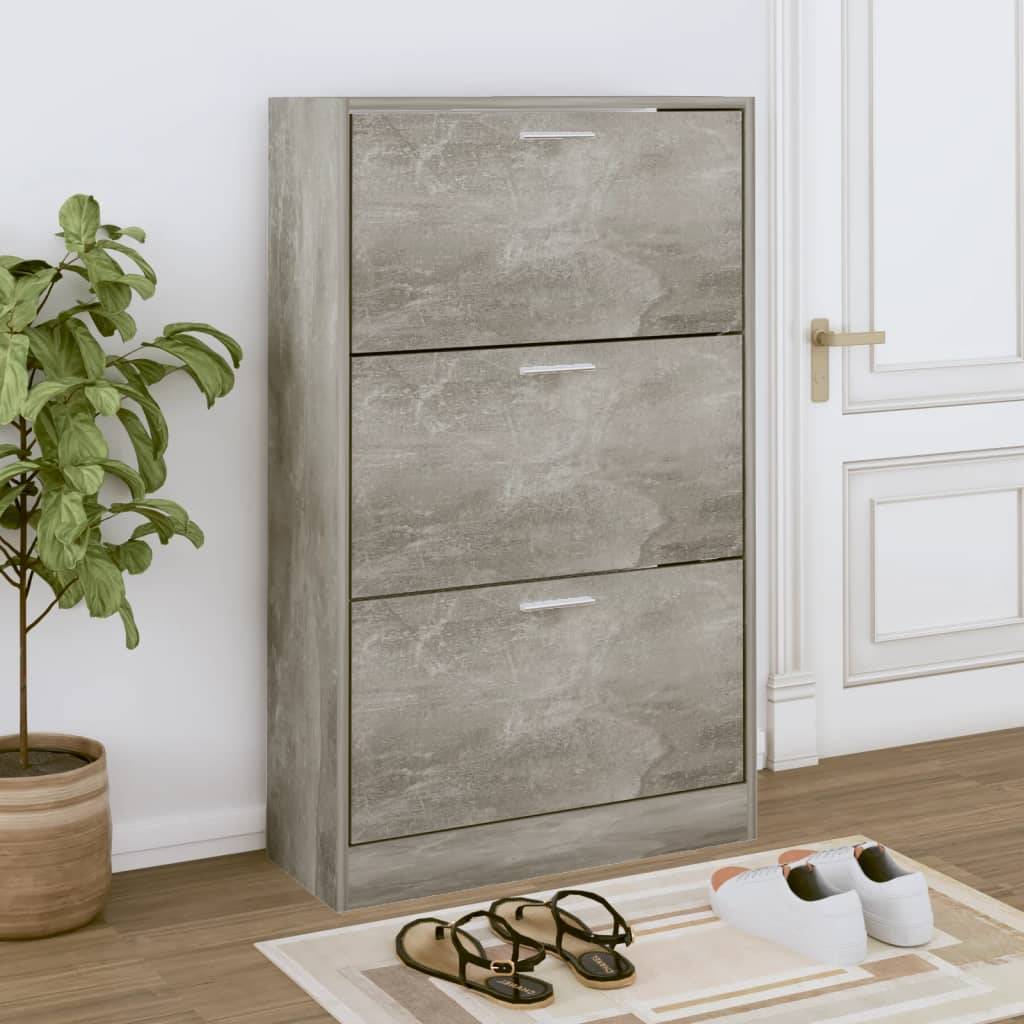 vidaXL Concrete grey Shoe Rack
