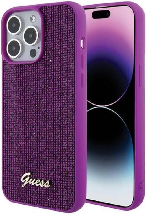 Guess iPhone 15 Pro Max Mobilskal Disco Metal Script Rosa