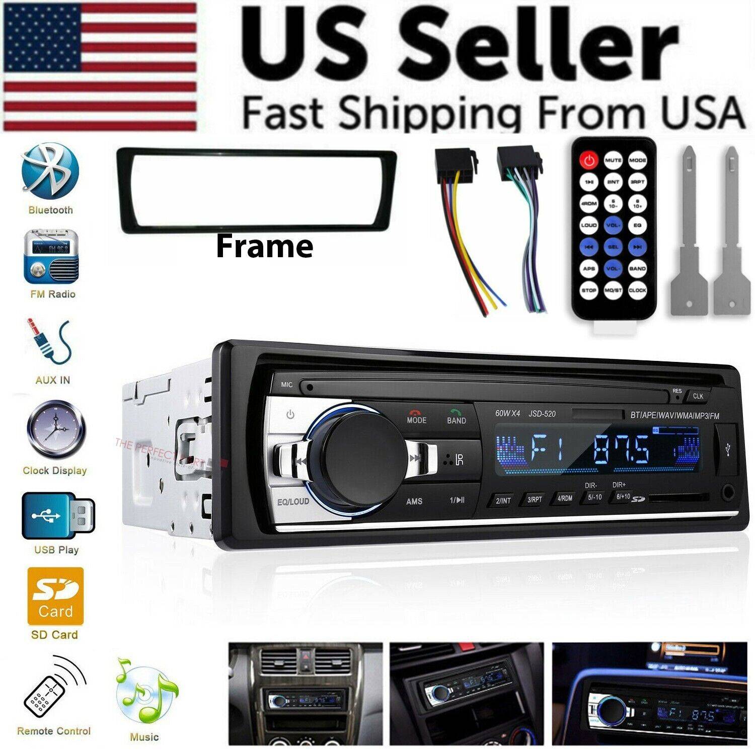 Bluetooth Car Stereo Audio In-Dash FM USB Radio Player