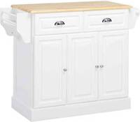 Kitchen island with storage Homcom Rolling Kitchen Island Trolley Table