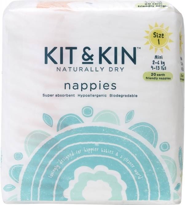 Kit & Kin Naturally Dry Mini Size 1 20pcs