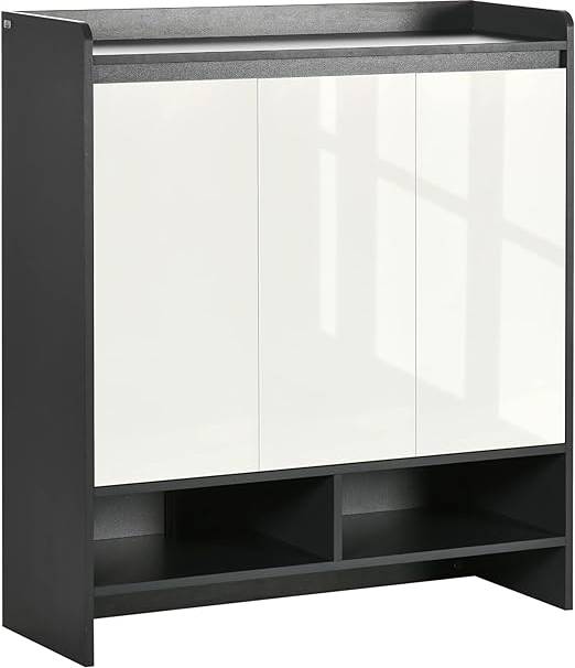 Homcom High Gloss Shoe Rack 90x100cm