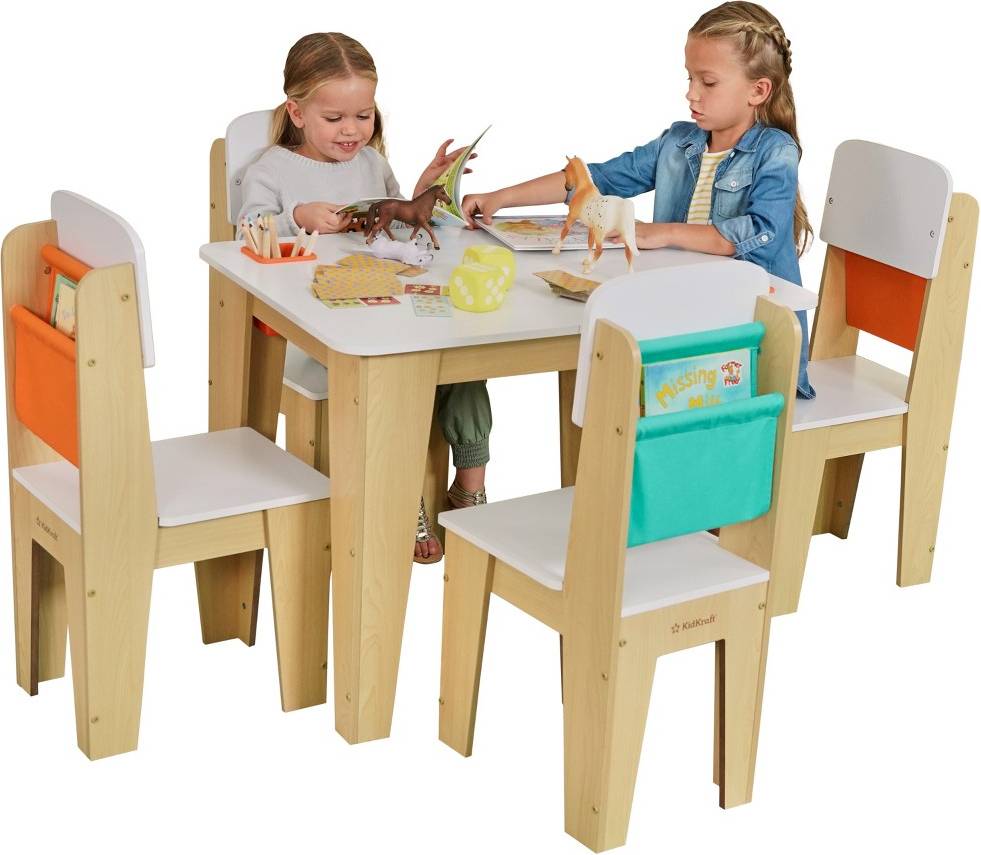 Kidkraft Kids 5 Piece Rectangular Activity Table Set