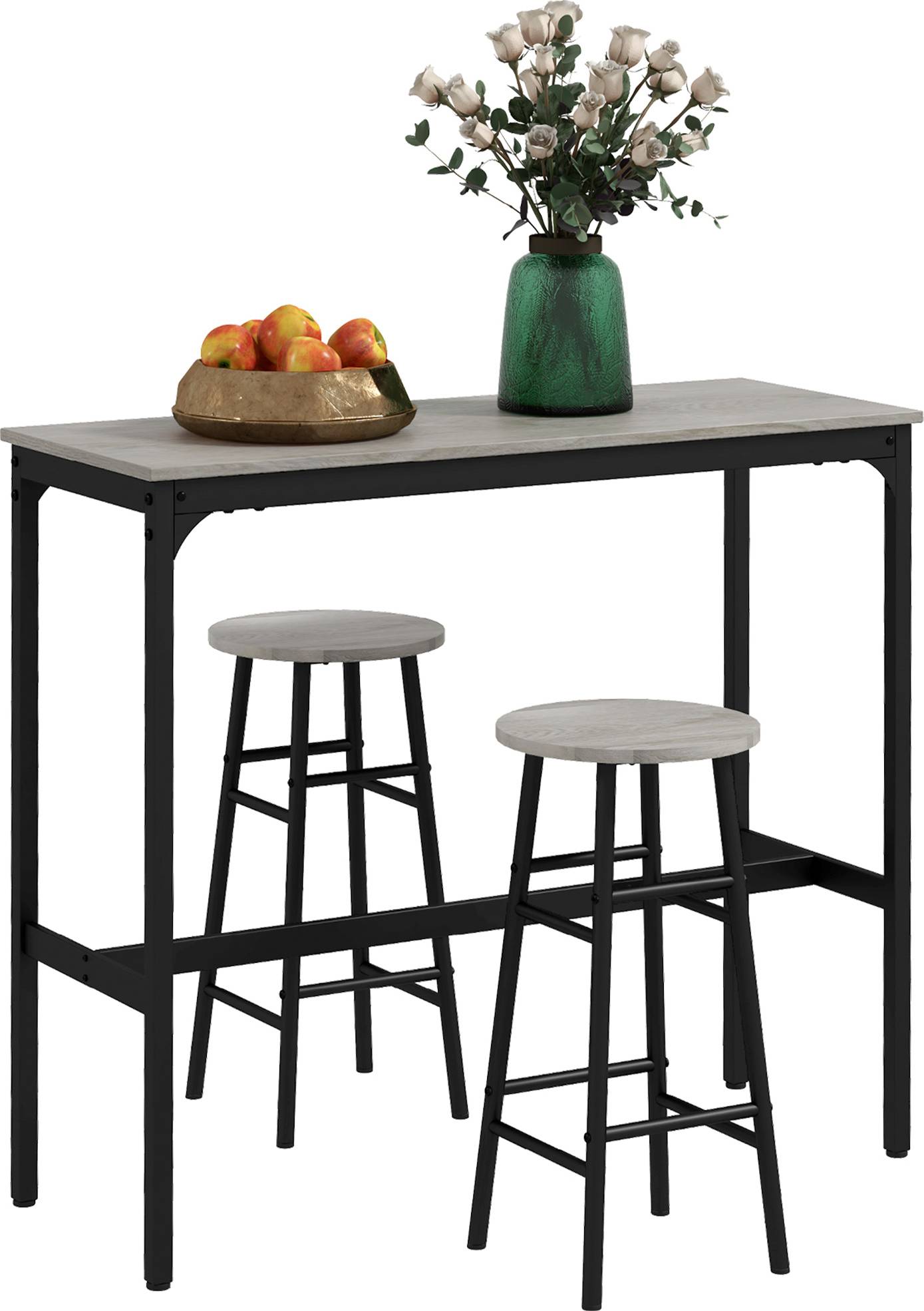 Homcom 3 Piece Bar Table Set with 2 Stools Bargrupp