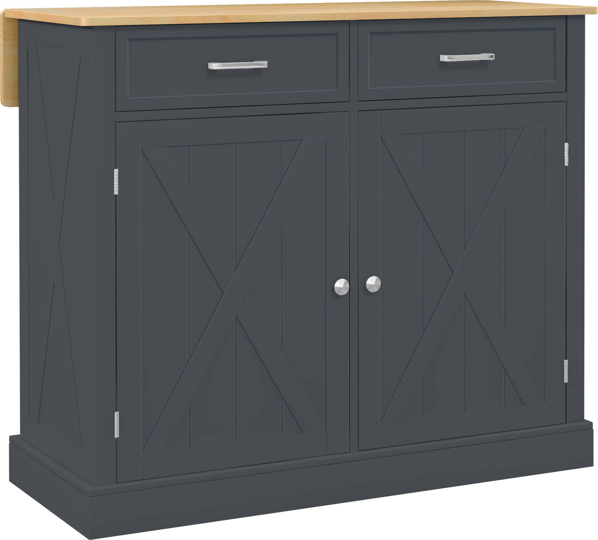 Rolling cart with drawers Homcom Rolling Kitchen Island Drop Trolley Table