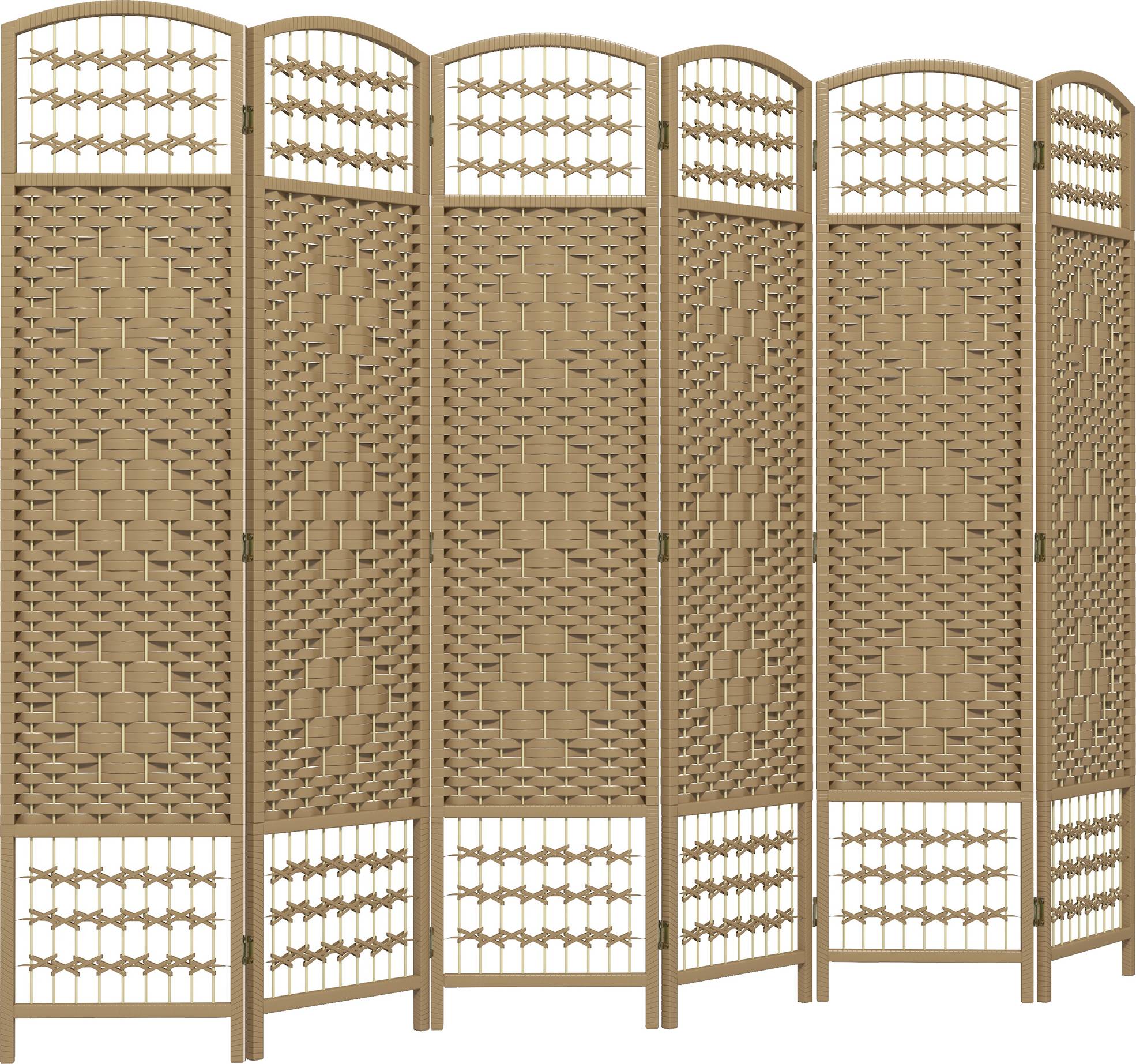 Homcom 6 Panel Portable Screen Wave Fiber Room Divider