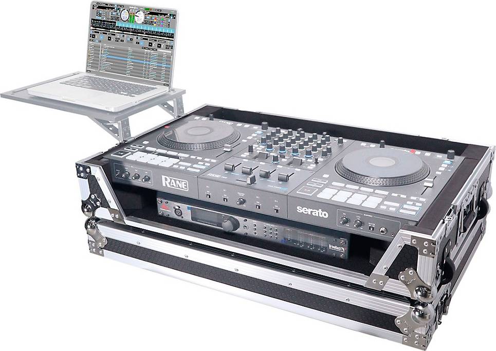 Prox flight case ProX ATA Flight Style Road Case for RANE Four DJ Controller with 1U Rack Space & Wheels - Black