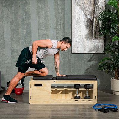 Home gym Soozier Adjustable Weight Bench with Rack for Dumbbells & Storage, Workout Bench Home Gym Storage Rack