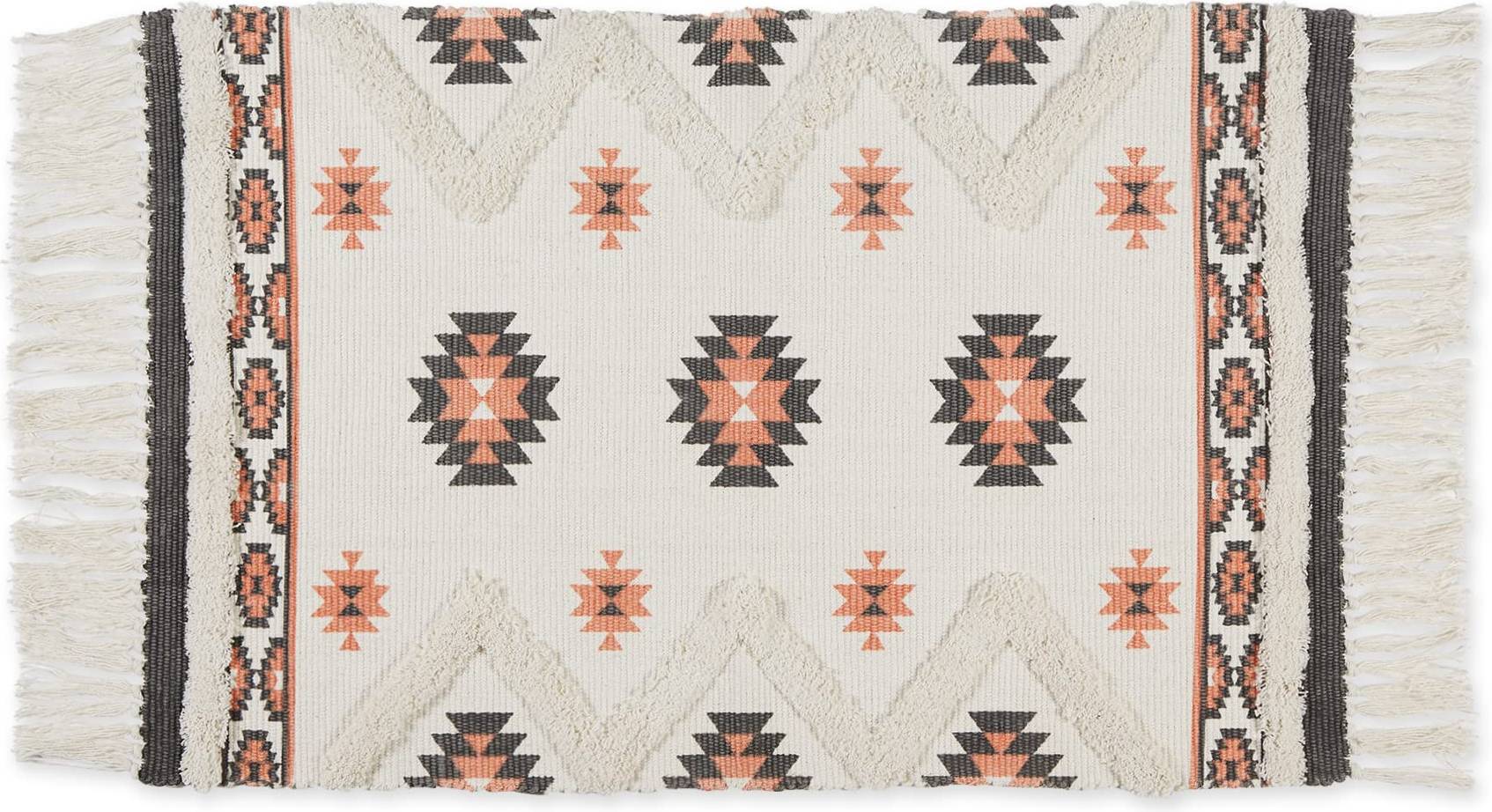 DII Textured Woven Rug Hand-Loomed Shag Gray