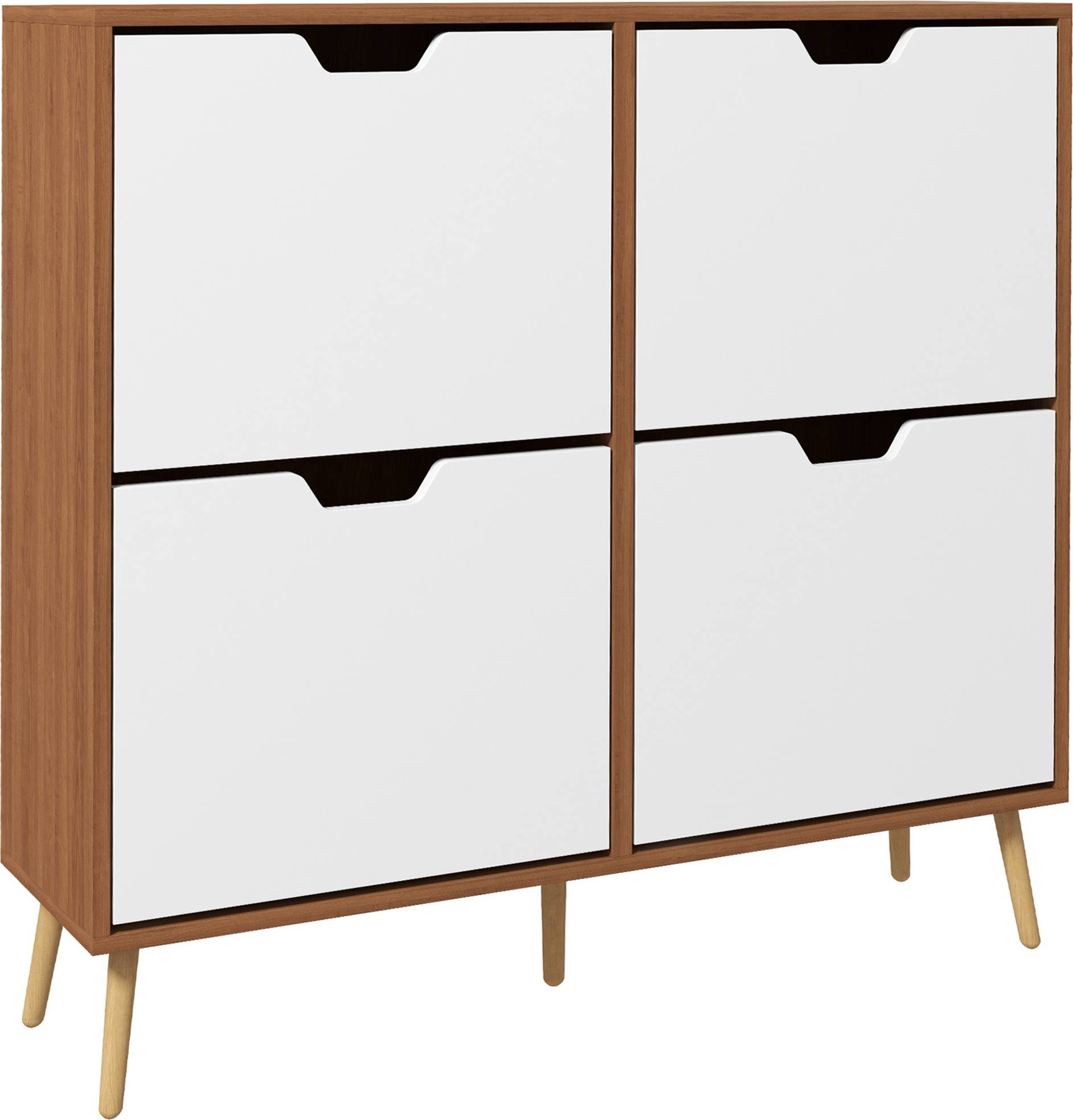 Homcom Flip Natural/White Shoe Rack 95x95cm