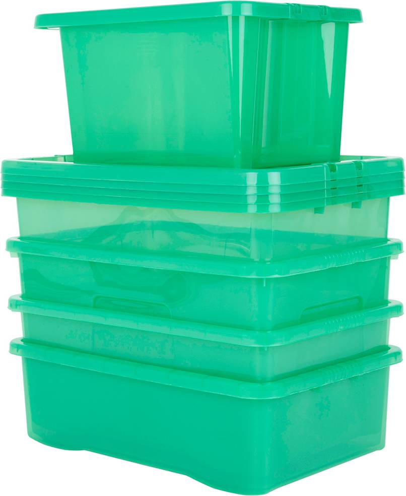 80l storage box Wham 5 Multisize Crystal Stackable & Lid Tint Storage Box