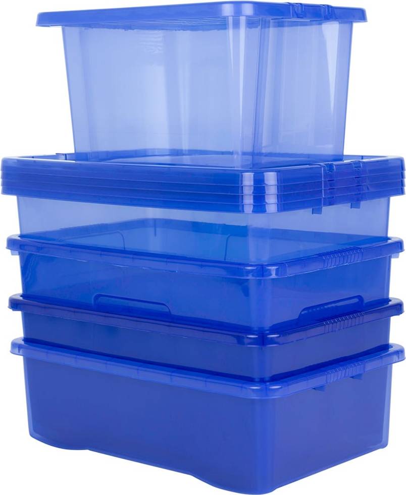 80l storage box Wham 5 Multisize Crystal Stackable & Lid Tint Storage Box