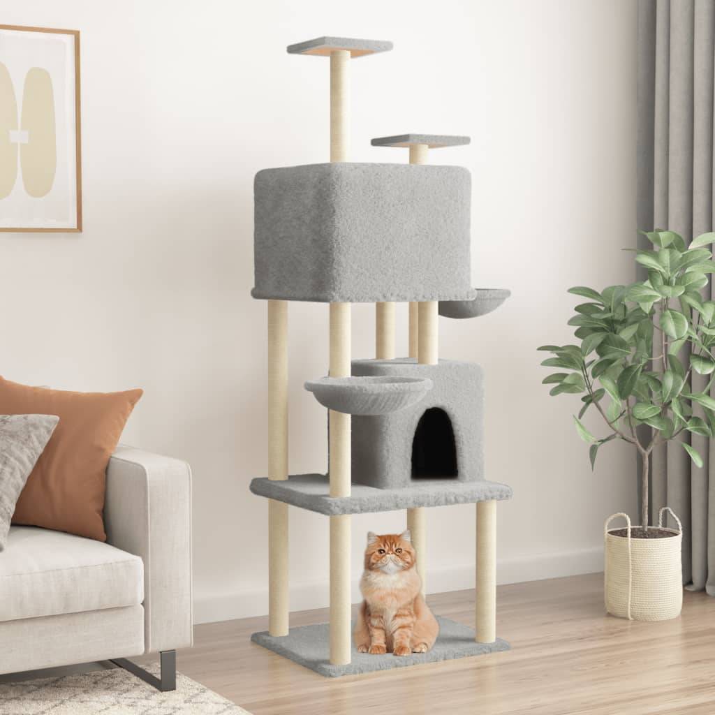 Cat tree vidaXL Cat Tree with Scratching Posts Light Grey