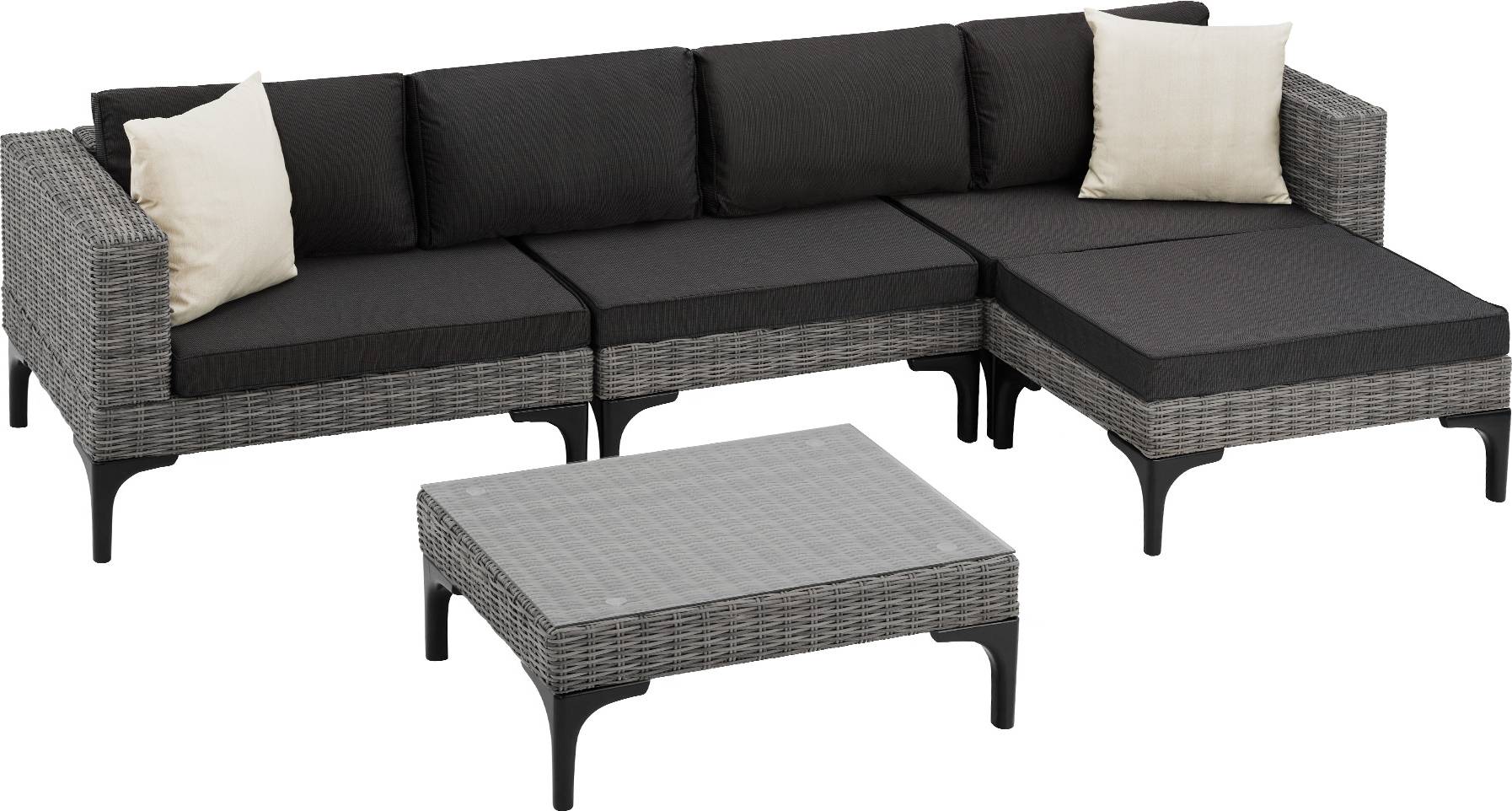 Rattan lounge tectake Rattan Lounge Konstanza Grau