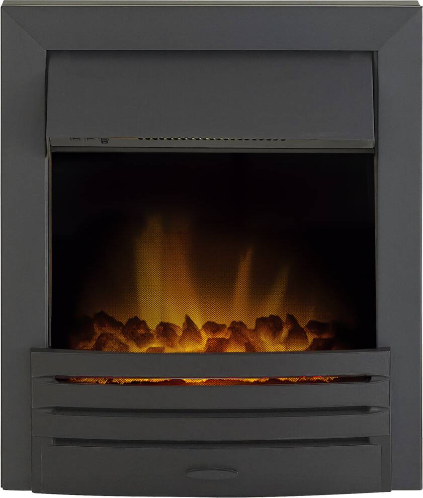 Adam Black Inset Electric Fire with Remote Control Eclipse