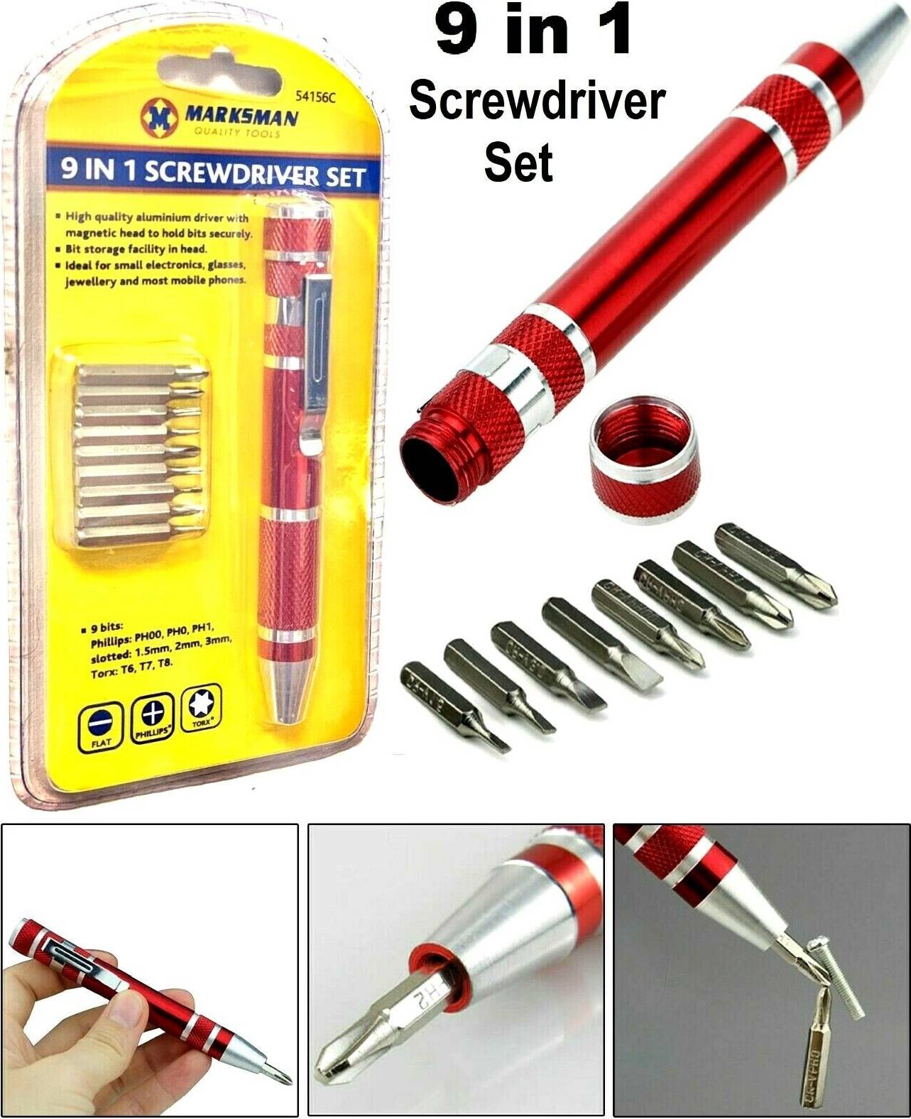 B&Q 9-in-1 Precision Bit Screwdriver Set Bit Screwdriver