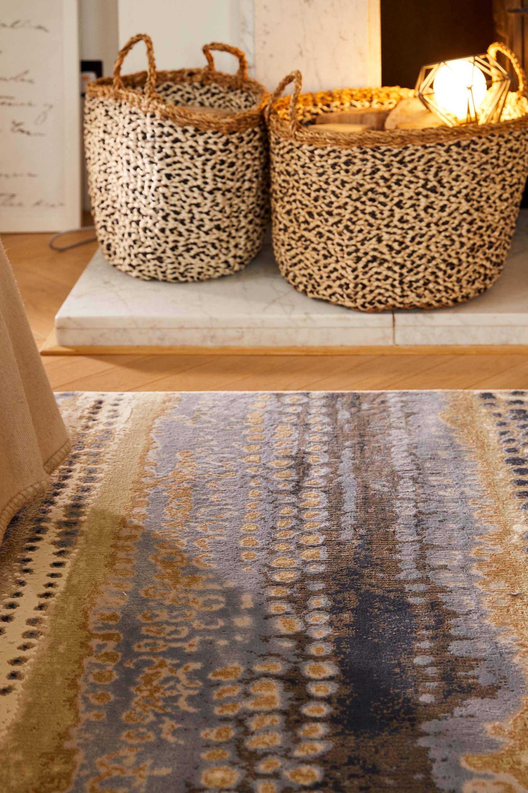 Origin Batik Abstract Rug Blue