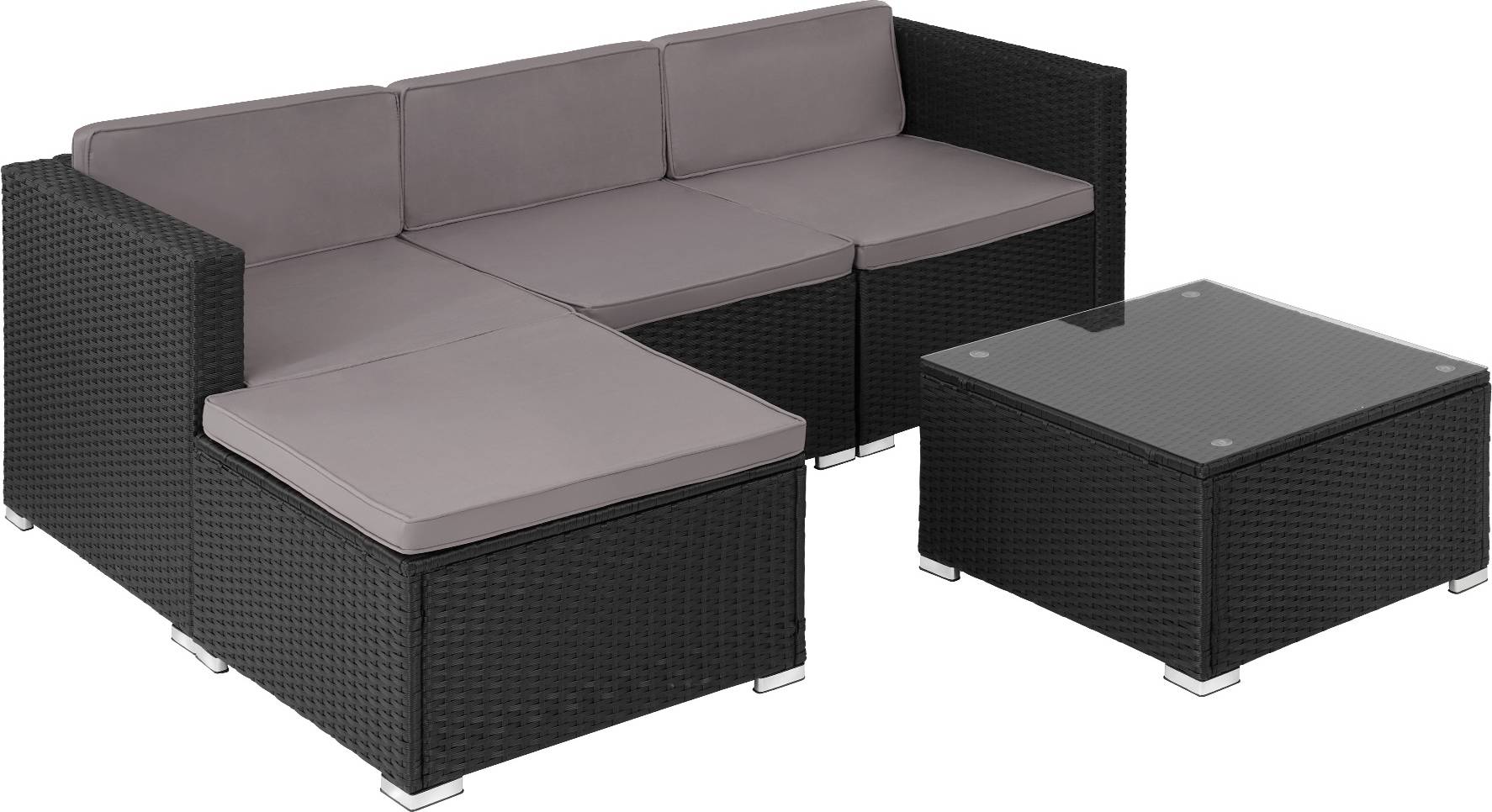 tectake Polyrattan Lignano Sort