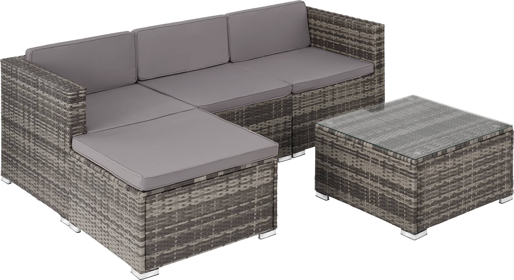 Rattan lounge set tectake Rattan Lounge Lignano Grau