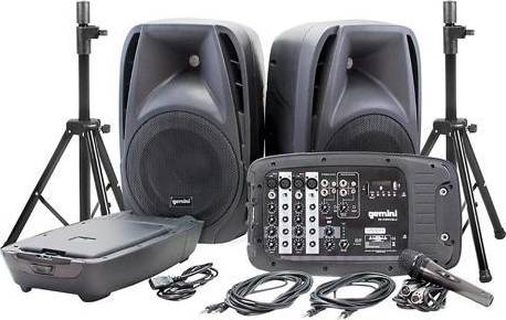 Powered mixer Gemini ES-210MXBLU-ST Portable PA System