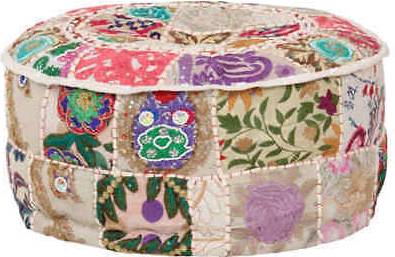 vidaXL Puffe patchwork Siddepuf 20cm