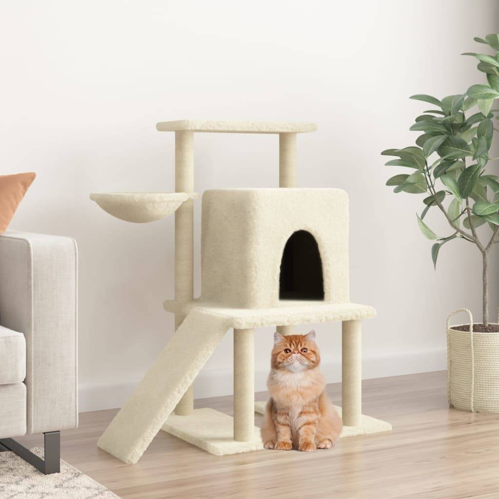 vidaXL Tree with Scratching Posts Cream Cream