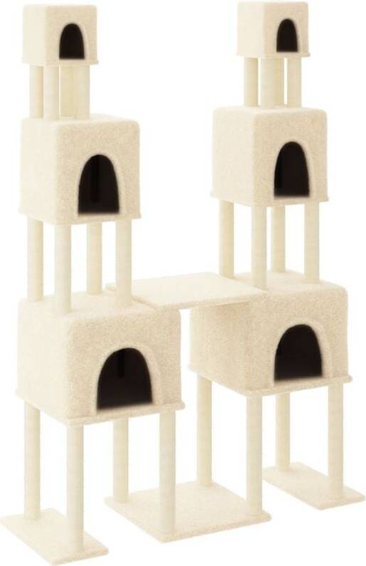vidaXL Cat Tree with Scratching Posts Cream