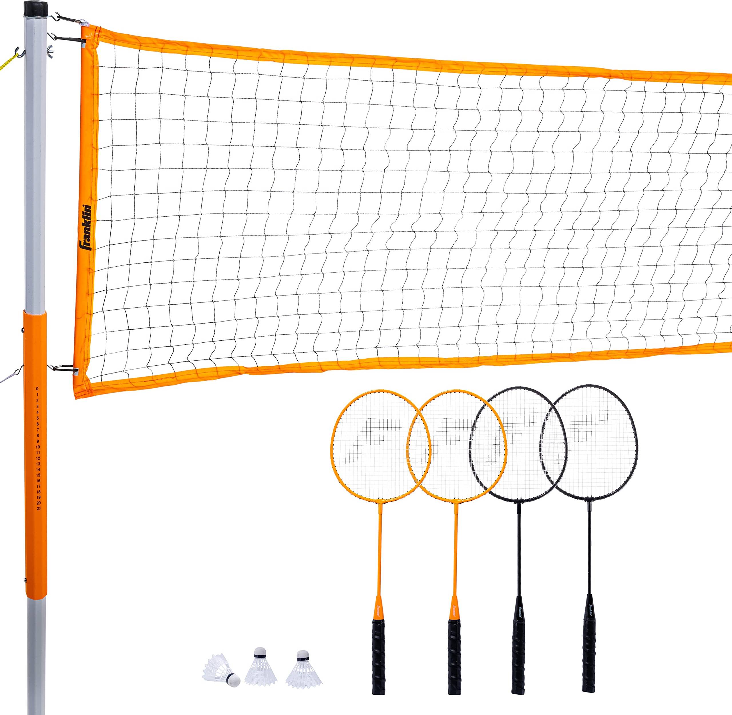 Badminton set with net Franklin Sports Badminton Net + Rackets Set