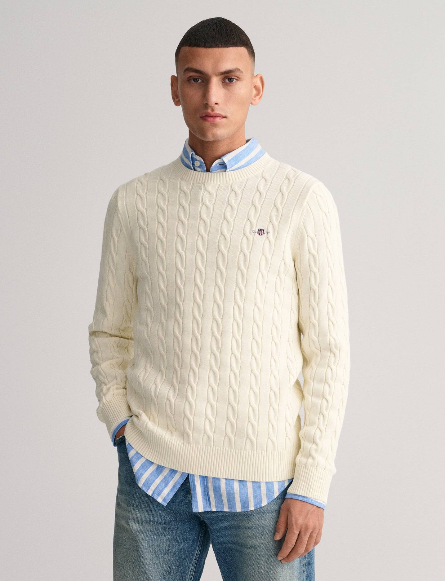 Gant Rundhals-Pullover weiss