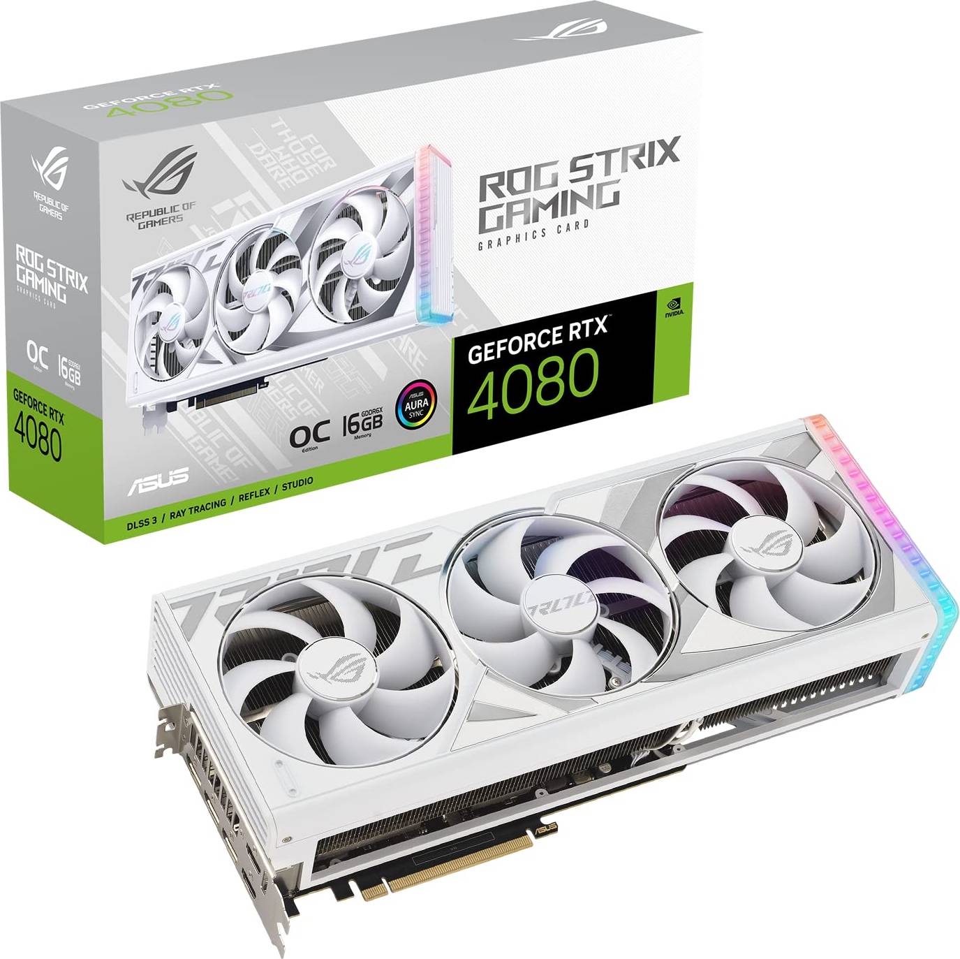 Rtx 4080 ASUS ROG Strix GeForce RTX 4080 White OC Edition Graphics Card