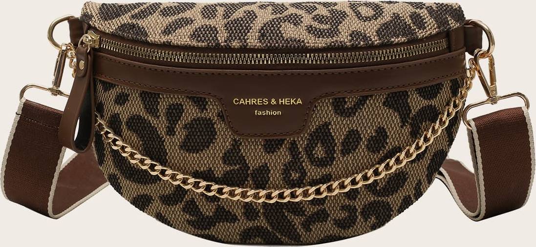 Shein Leopard Pattern Zip Fanny Pack