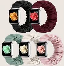 Shein 5pcs Solid Color Ruffled Tie Watch Band