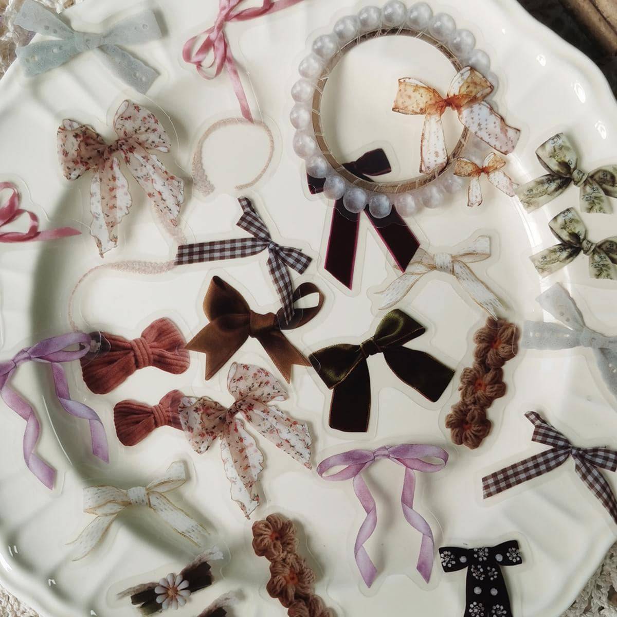 Shein 40pcs Bow Pattern Sticker, Creative Multi-purpose Decorative Sticker For Hand Account Decoration