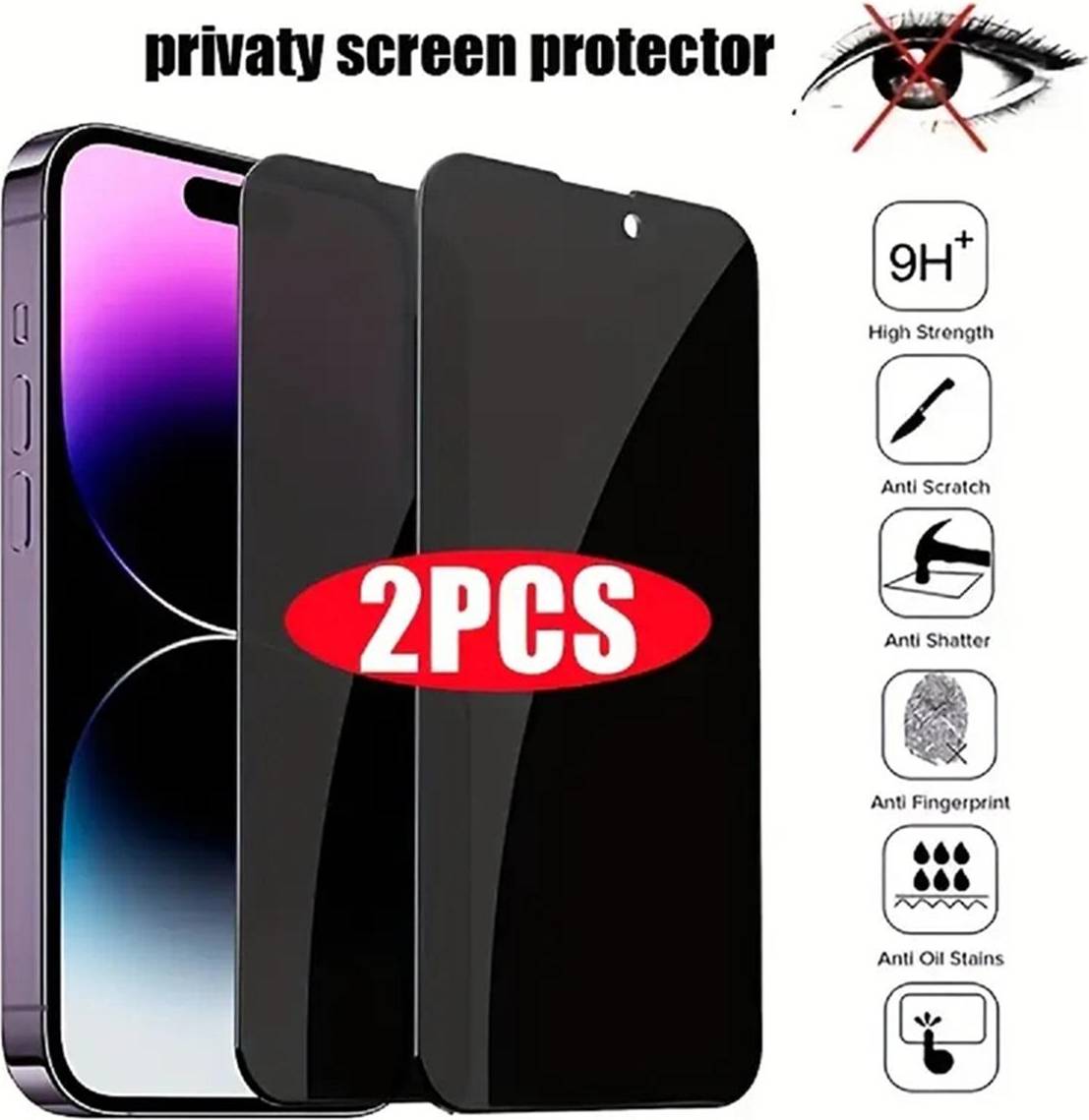 Shein 2pcs Privacy Protector Compatible With iPhone