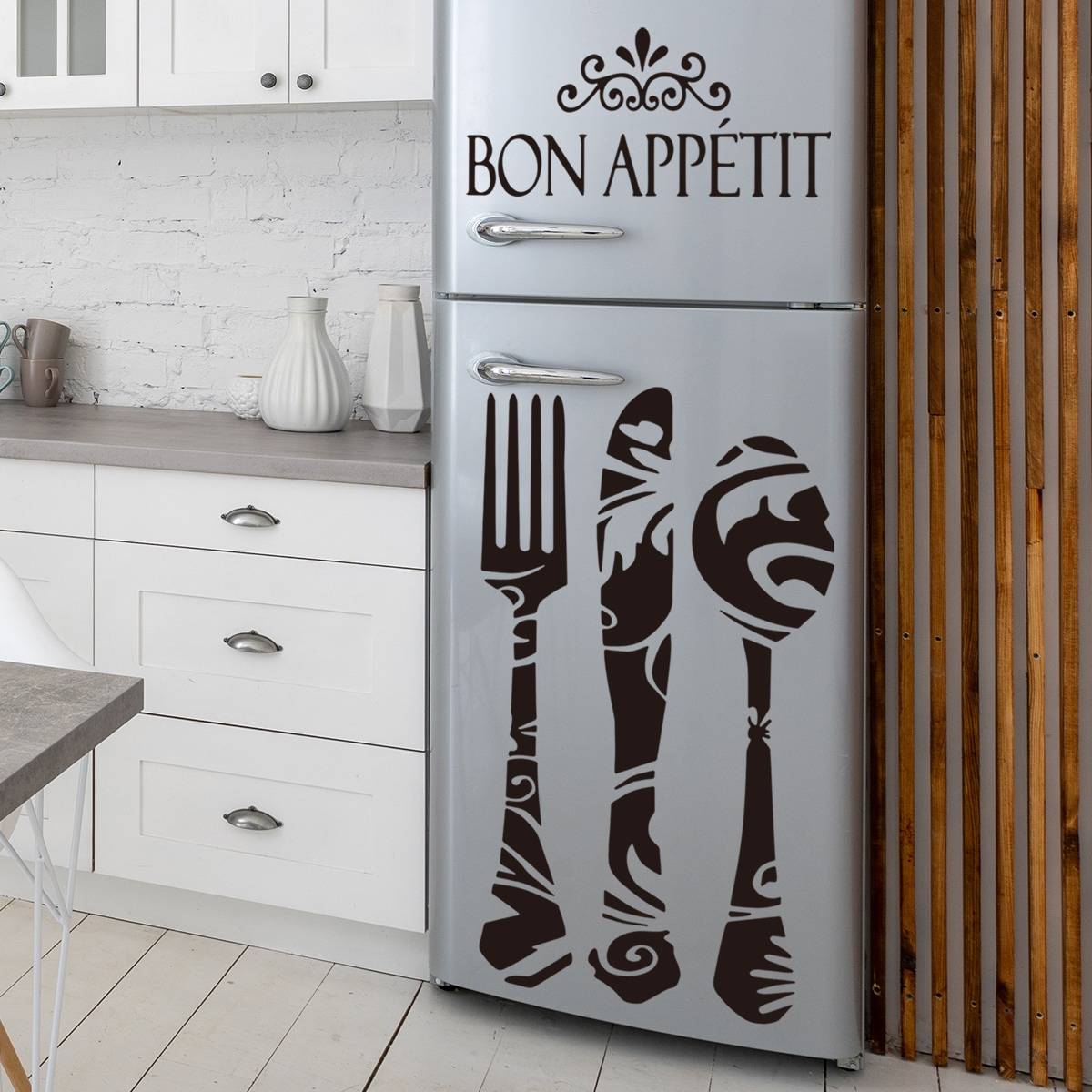 Shein 2pcs Tableware & Letter Graphic Sticker