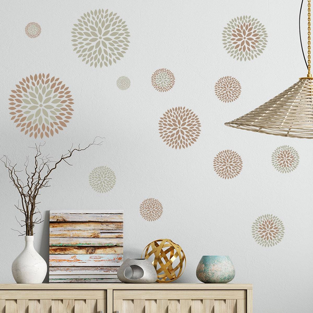Shein 1pc Flower Pattern Wall Sticker, Modern Decal