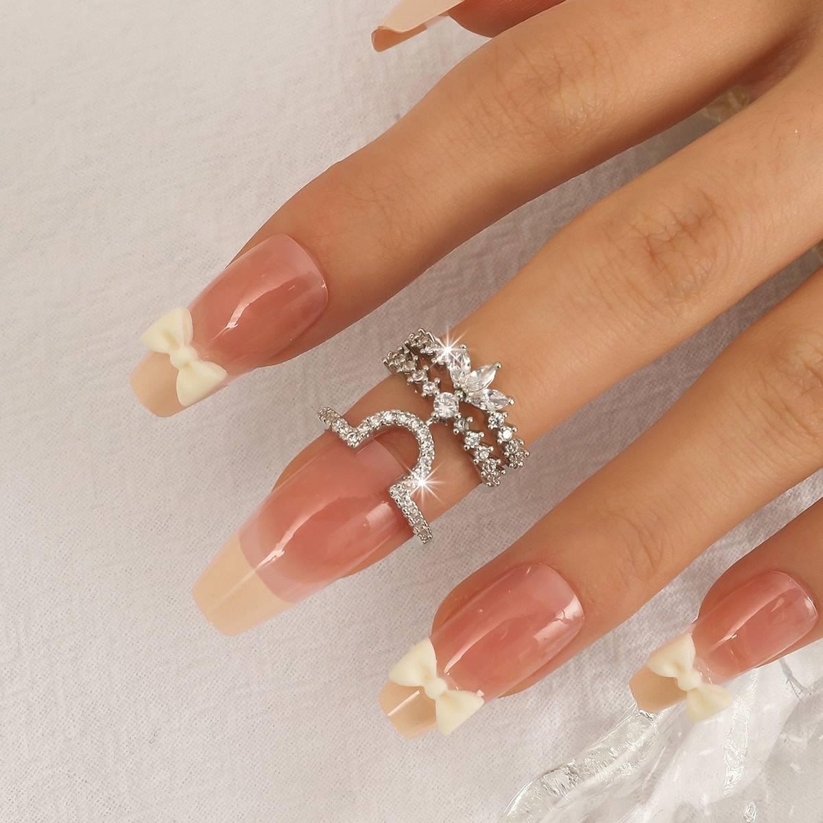 Shein Rhinestone Decor Cuff Ring