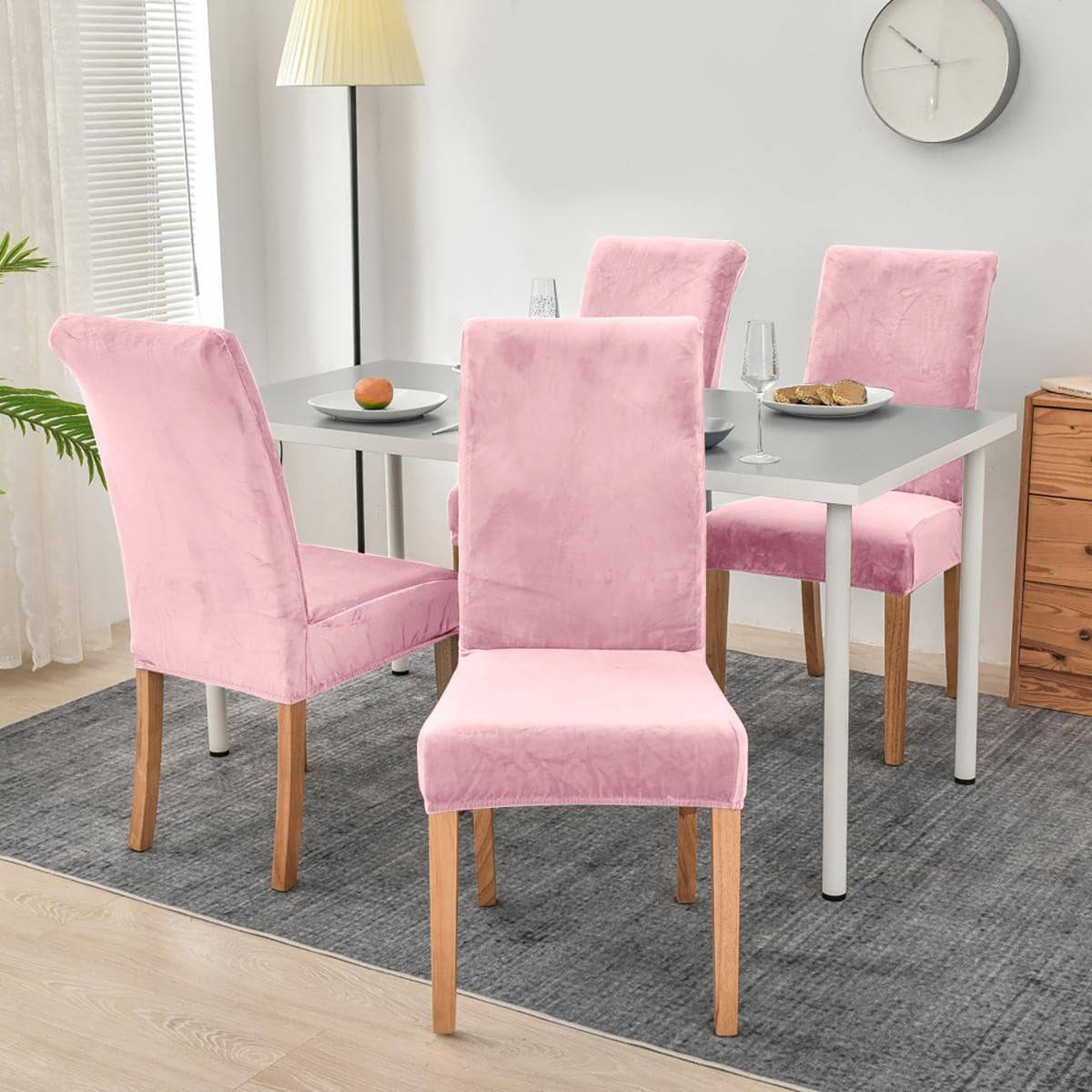 Shein 1pc Solid Color Slipcover Stolsöverdrag Rosa