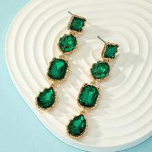 Shein Rhinestone Water Drop Earrings