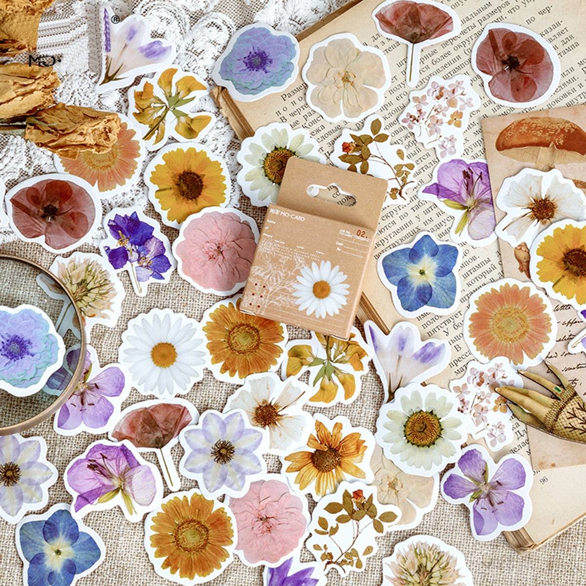 Shein 46pcs Floral Pattern Sticker